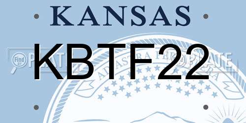 KBTF22 Kansas License Plate
