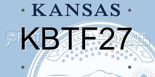 KBTF27 Kansas License Plate