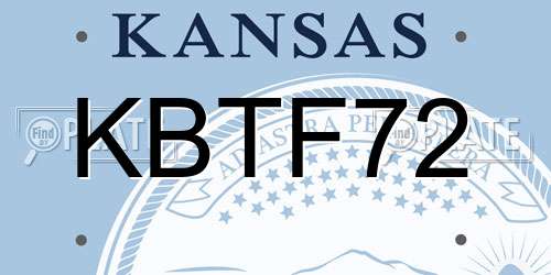 KBTF72 Kansas License Plate