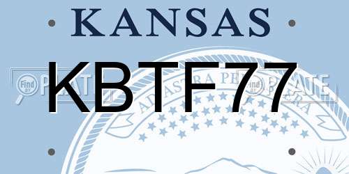KBTF77 Kansas License Plate