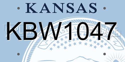 KBW1047 Kansas License Plate