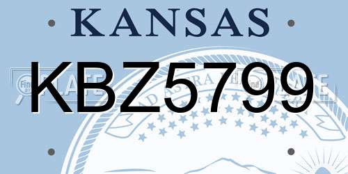 KBZ5799 Kansas License Plate
