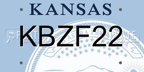 KBZF22 Kansas License Plate