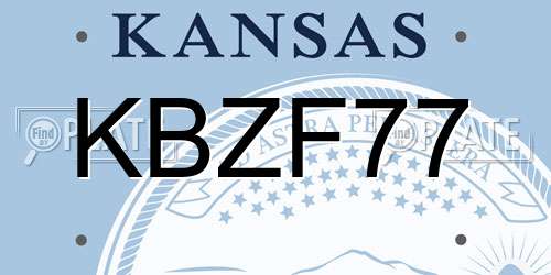 KBZF77 Kansas License Plate