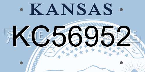 KC56952 Kansas License Plate