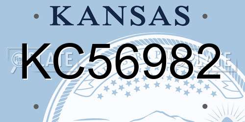 KC56982 Kansas License Plate