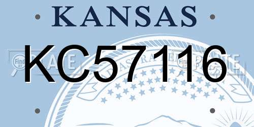 KC57116 Kansas License Plate
