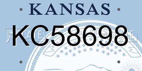 KC58698 Kansas License Plate