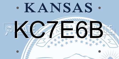 KC7E6B Kansas License Plate