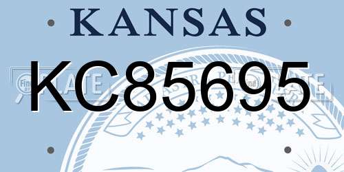 KC85695 Kansas License Plate