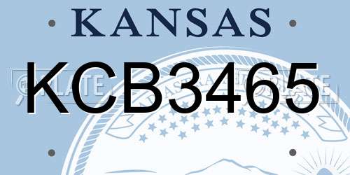KCB3465 Kansas License Plate