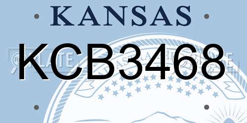 KCB3468 Kansas License Plate