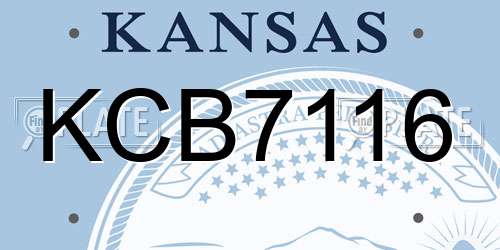 KCB7116 Kansas License Plate