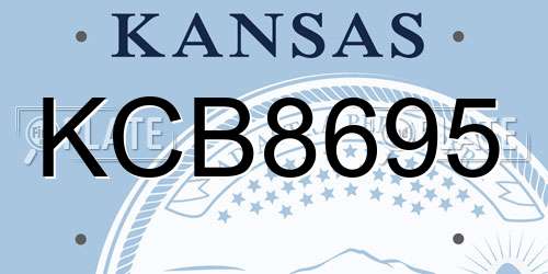 KCB8695 Kansas License Plate
