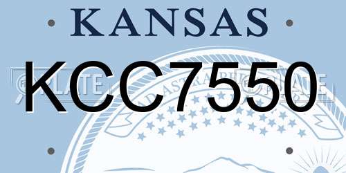 KCC7550 Kansas License Plate
