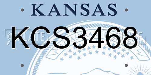 KCS3468 Kansas License Plate