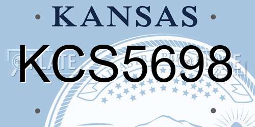 KCS5698 Kansas License Plate