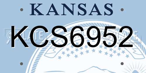 KCS6952 Kansas License Plate
