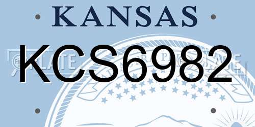 KCS6982 Kansas License Plate