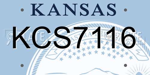 KCS7116 Kansas License Plate