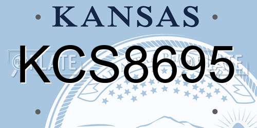 KCS8695 Kansas License Plate