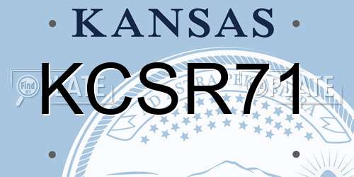 KCSR71 Kansas License Plate