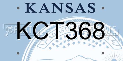 KCT368 Kansas License Plate