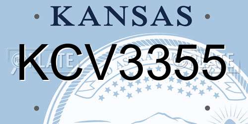 KCV3355 Kansas License Plate