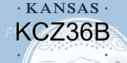 KCZ36B Kansas License Plate
