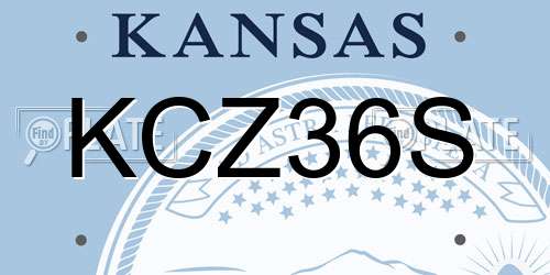 KCZ36S Kansas License Plate