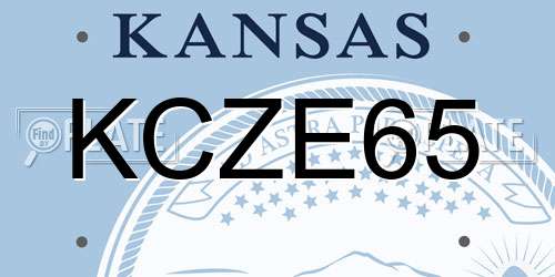 KCZE65 Kansas License Plate