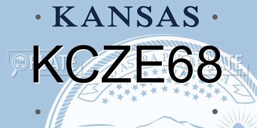 KCZE68 Kansas License Plate