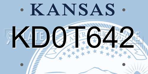 KD0T642 Kansas License Plate