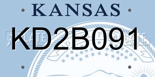 KD2B091 Kansas License Plate