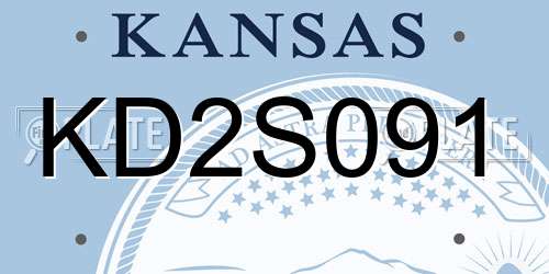KD2S091 Kansas License Plate