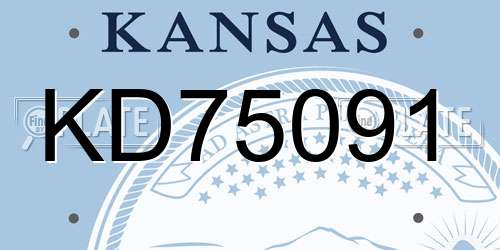 KD75091 Kansas License Plate