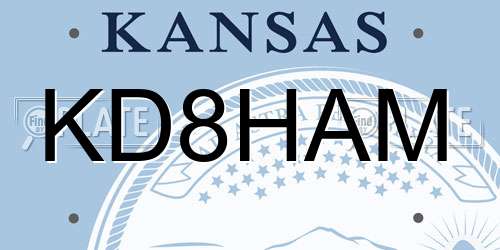 KD8HAM Kansas License Plate