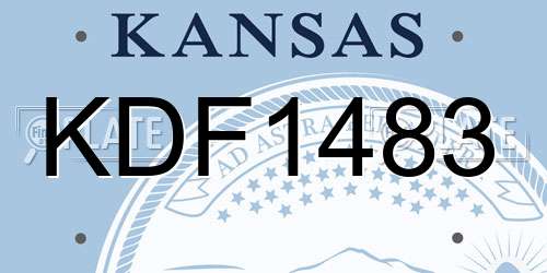 KDF1483 Kansas License Plate