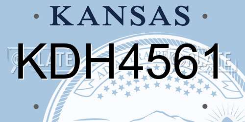 KDH4561 Kansas License Plate