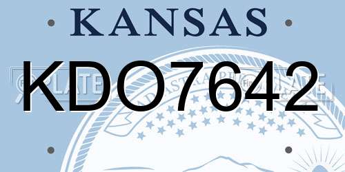 KDO7642 Kansas License Plate