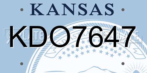 KDO7647 Kansas License Plate