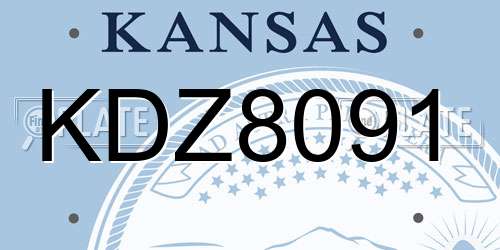 KDZ8091 Kansas License Plate
