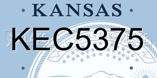 KEC5375 Kansas License Plate
