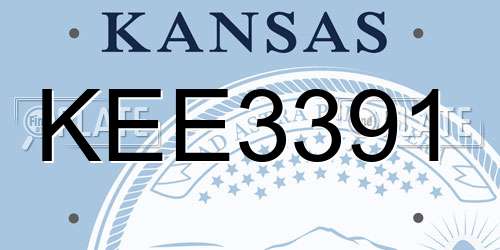 KEE3391 Kansas License Plate