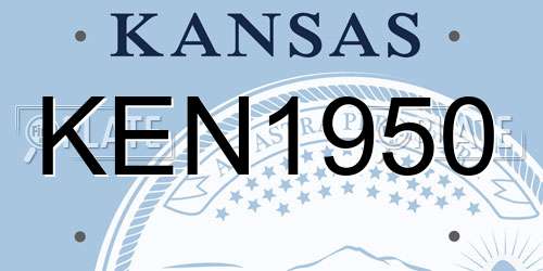 KEN1950 Kansas License Plate