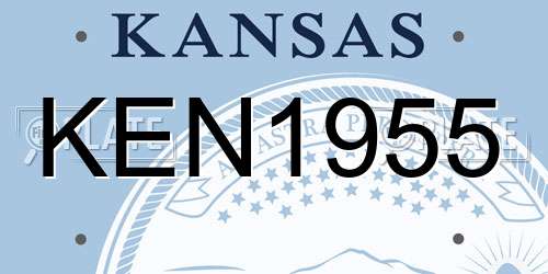 KEN1955 Kansas License Plate