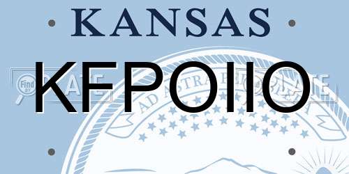 KFPOIIO Kansas License Plate