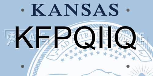 KFPQIIQ Kansas License Plate