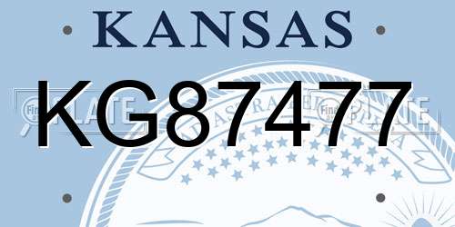 KG87477 Kansas License Plate