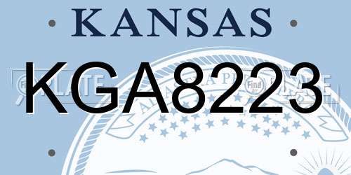 KGA8223 Kansas License Plate